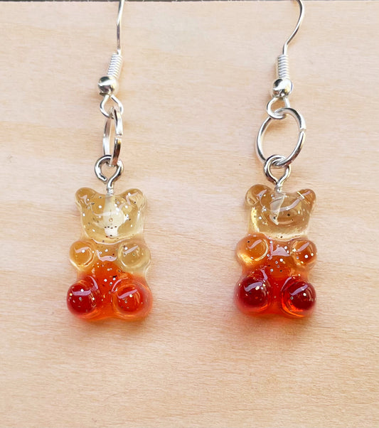 Sparkly Cola Soda Gummy Bear Earrings