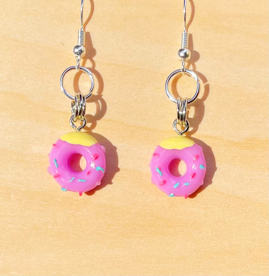 Mini Purple Donuts Necklace and Earrings Set