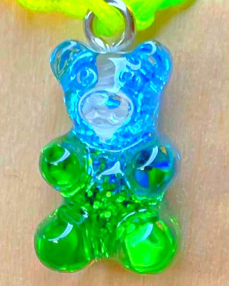 Sparkling Rainbow Gummy Bear Charm Bracelet