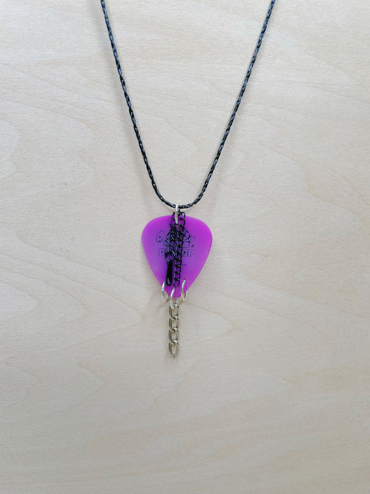 Purple Guitar Pick Necklace