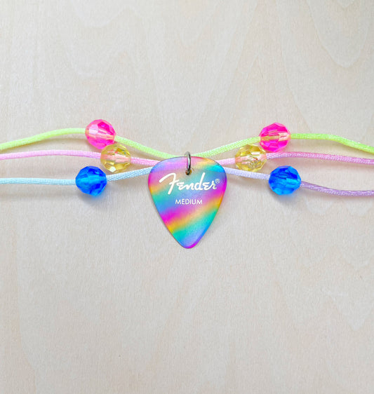 Rainbow Pick Necklace with Beads
