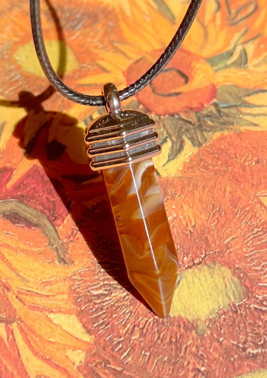 Beautiful Resin Jewel Necklace in Copper Color.