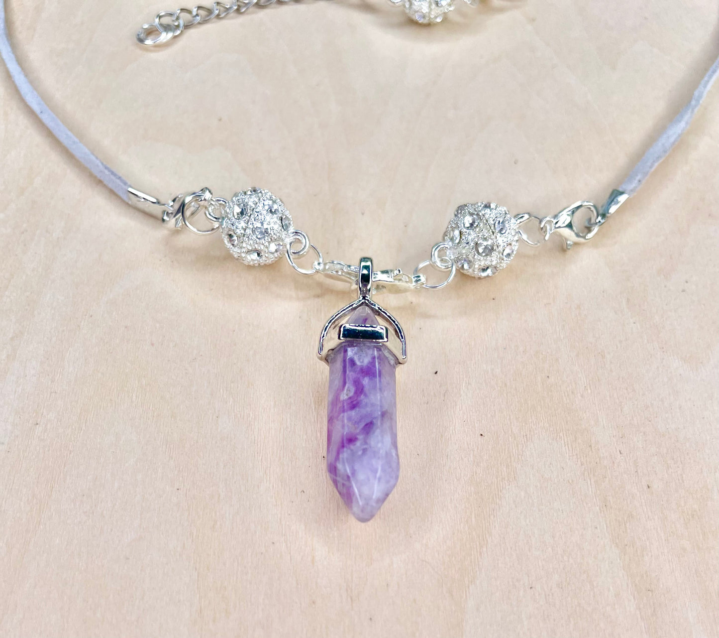 Resin Gem Necklace with Magnetic Jeweled Dragon Egg Closures with Matching Bracelet Set
