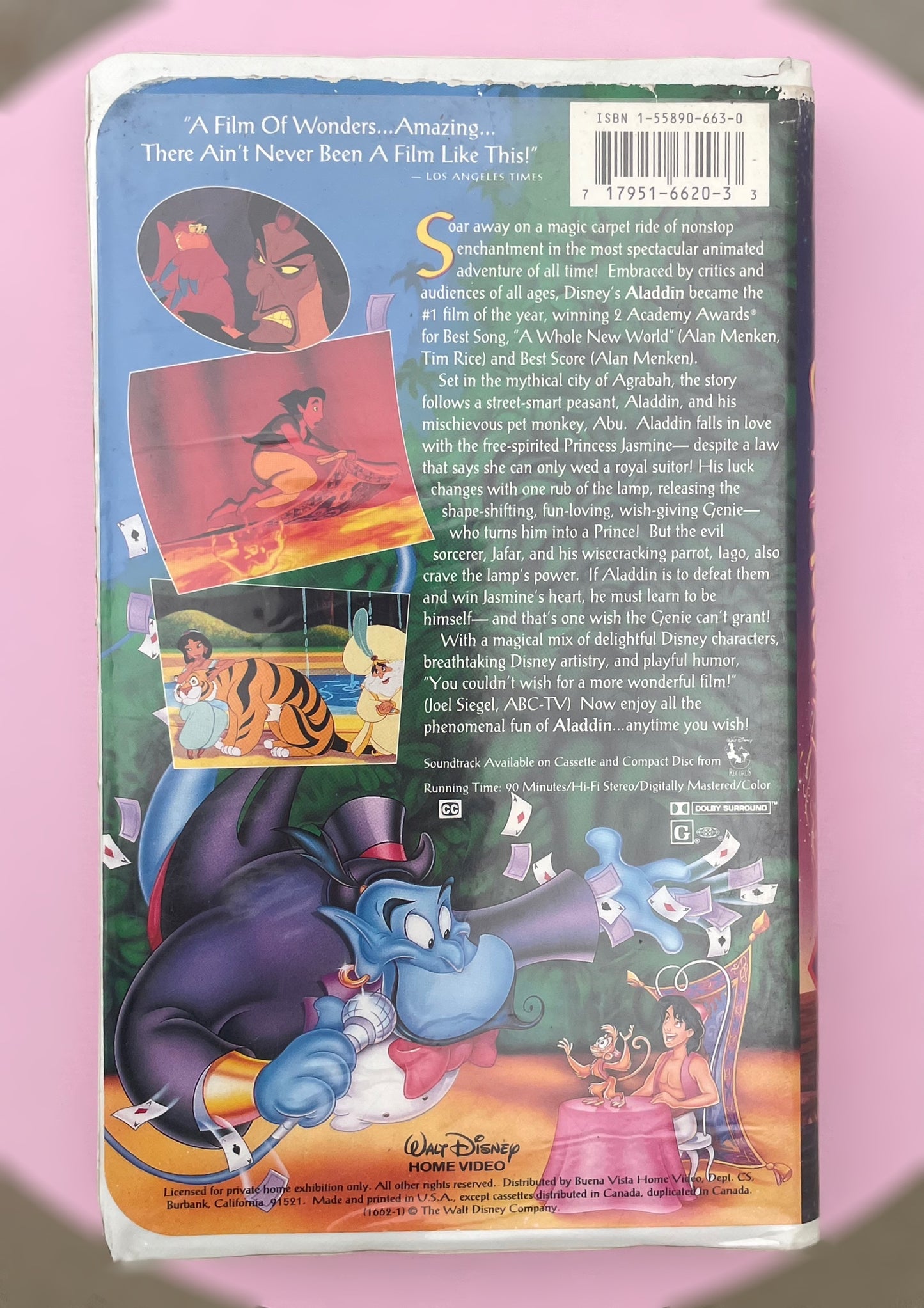 Walt Disney's Aladdin - VHS - Black Diamond Classic #1662 - Pre-Owned - Good Con