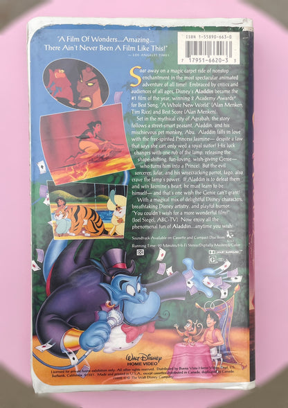 Walt Disney's Aladdin - VHS - Black Diamond Classic #1662 - Pre-Owned - Good Con