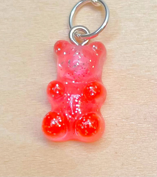 Sparkly Strawberry Soda Gummy Bear Earrings