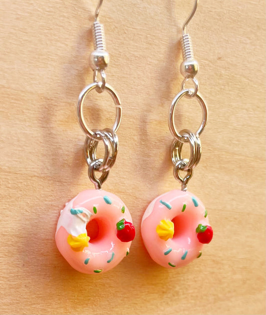 Super Cute Mini Pink Donut Earrings