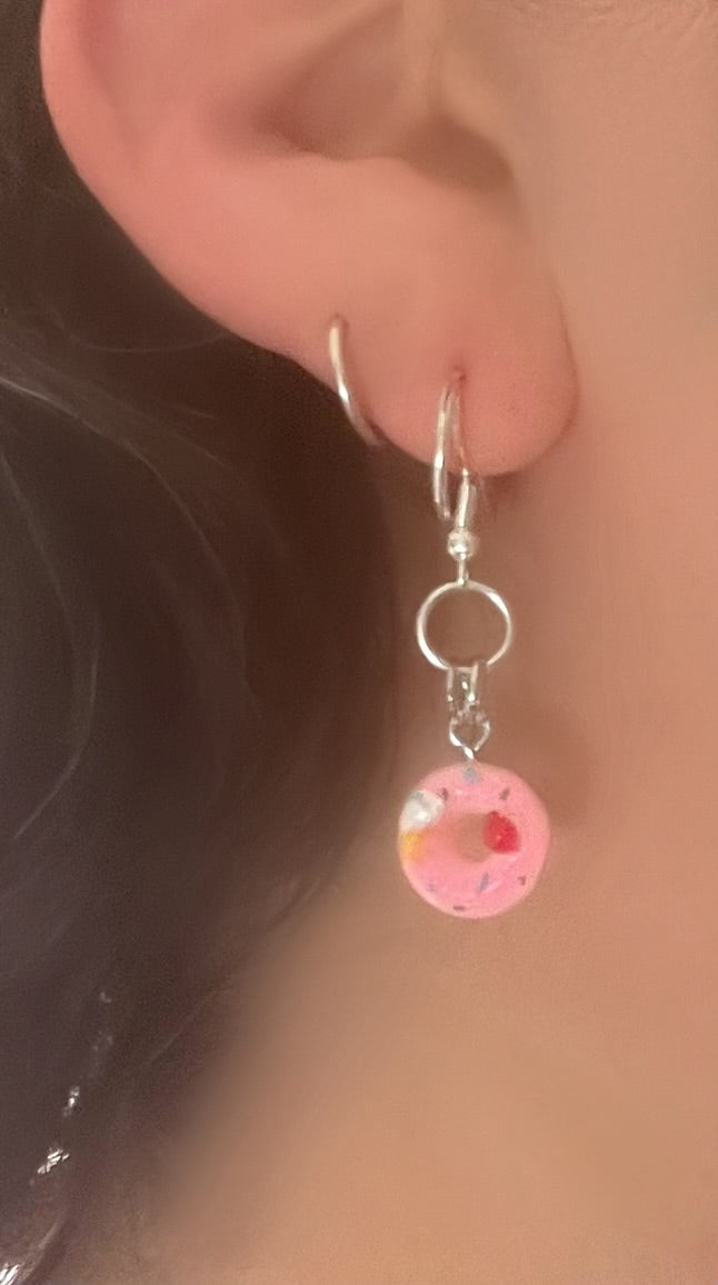 Super Cute Mini Pink Donut Earrings