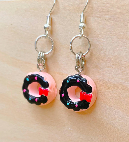 Pink & Chocolate Donut Cake Earrings