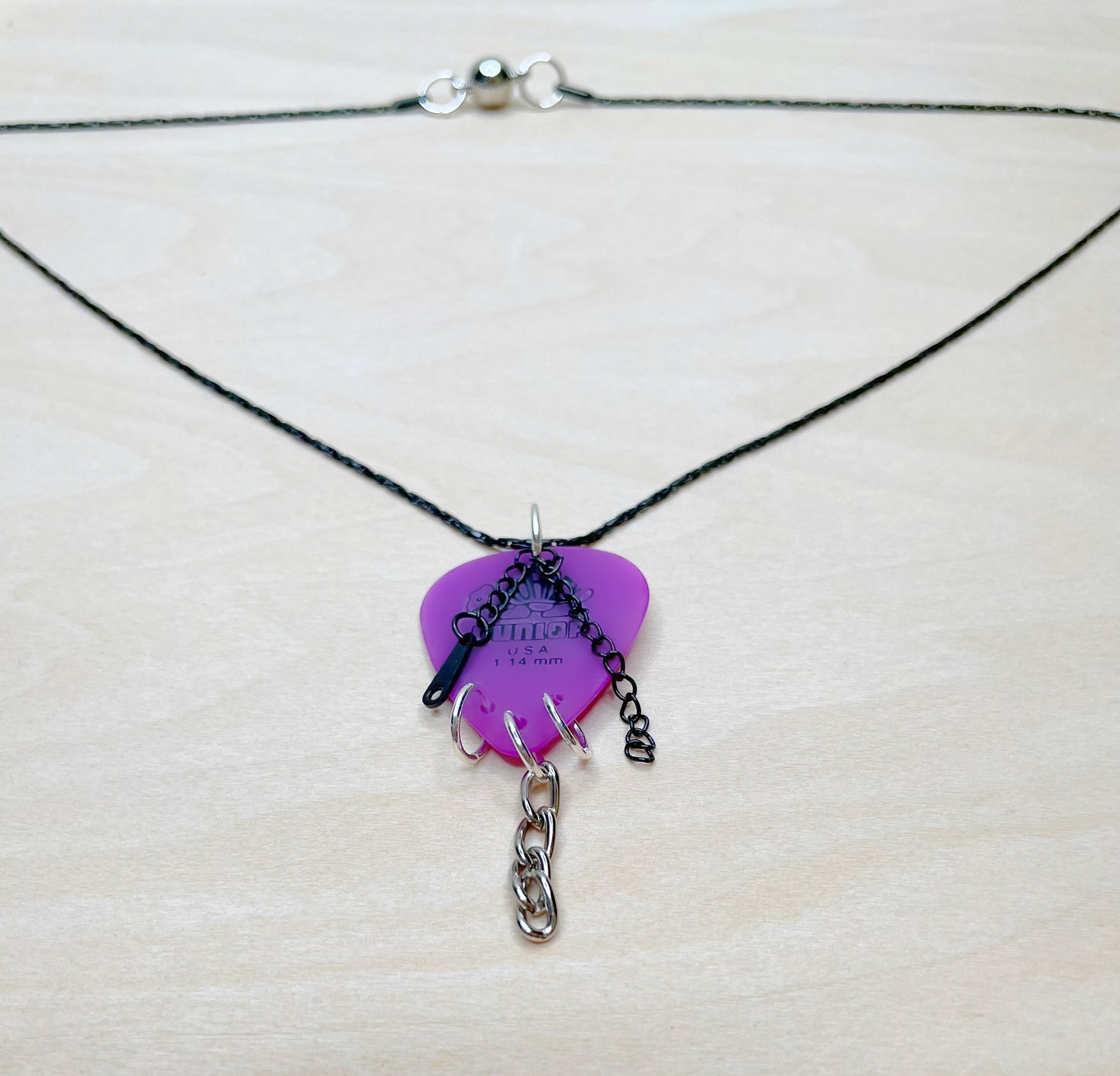 Purple Guitar Pick Necklace