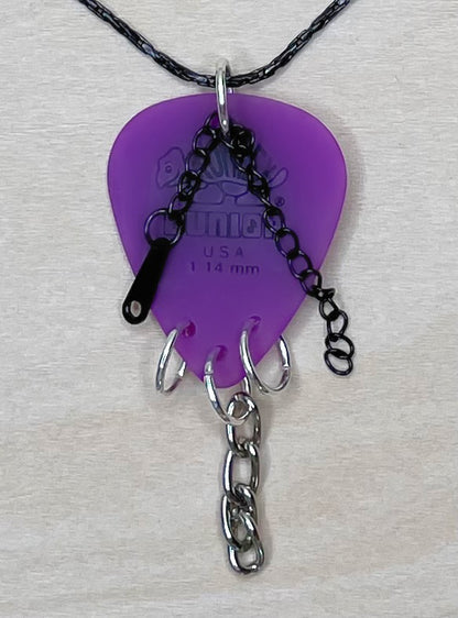 Purple Guitar Pick Necklace