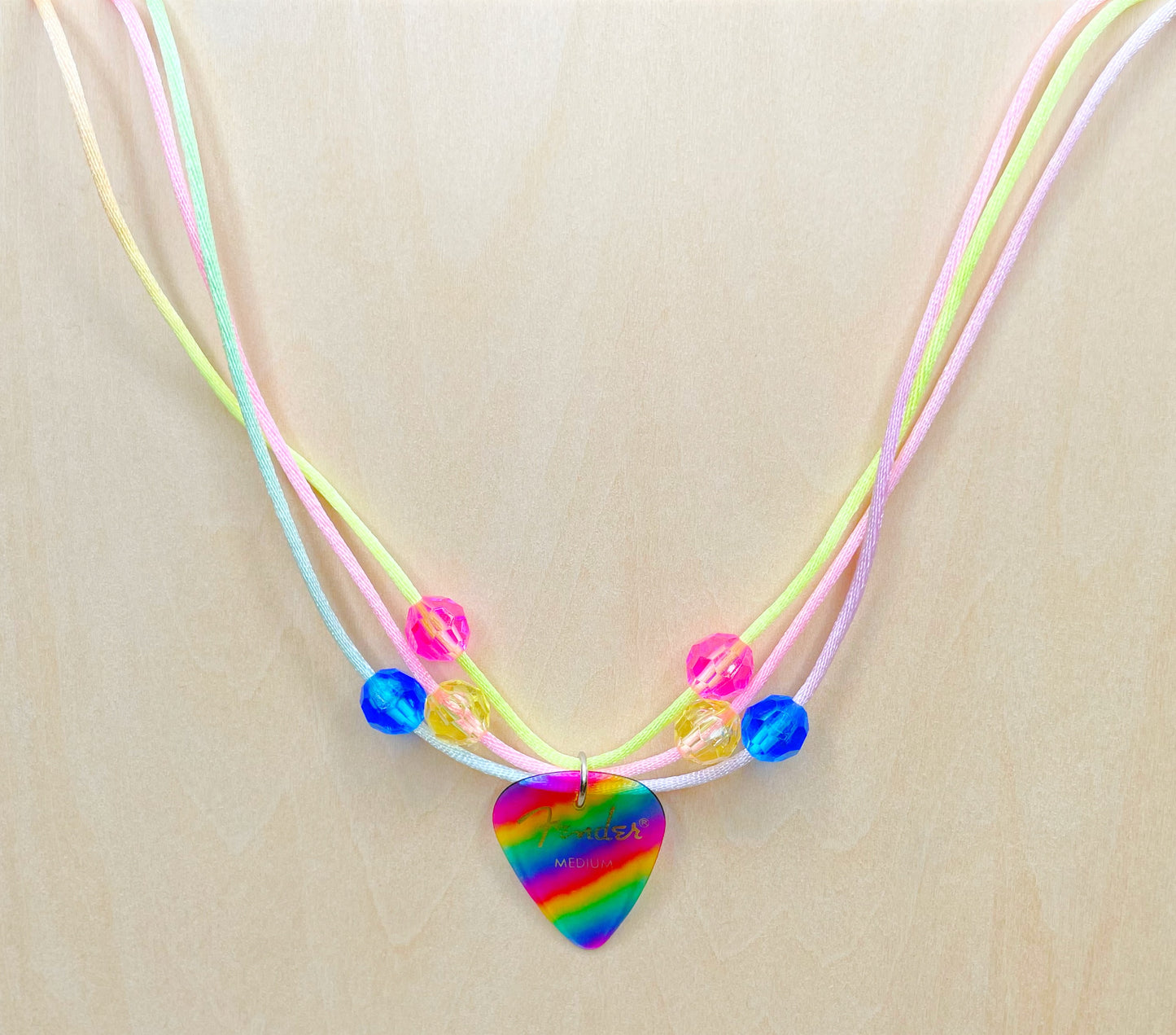 Rainbow Pick Necklace with Beads