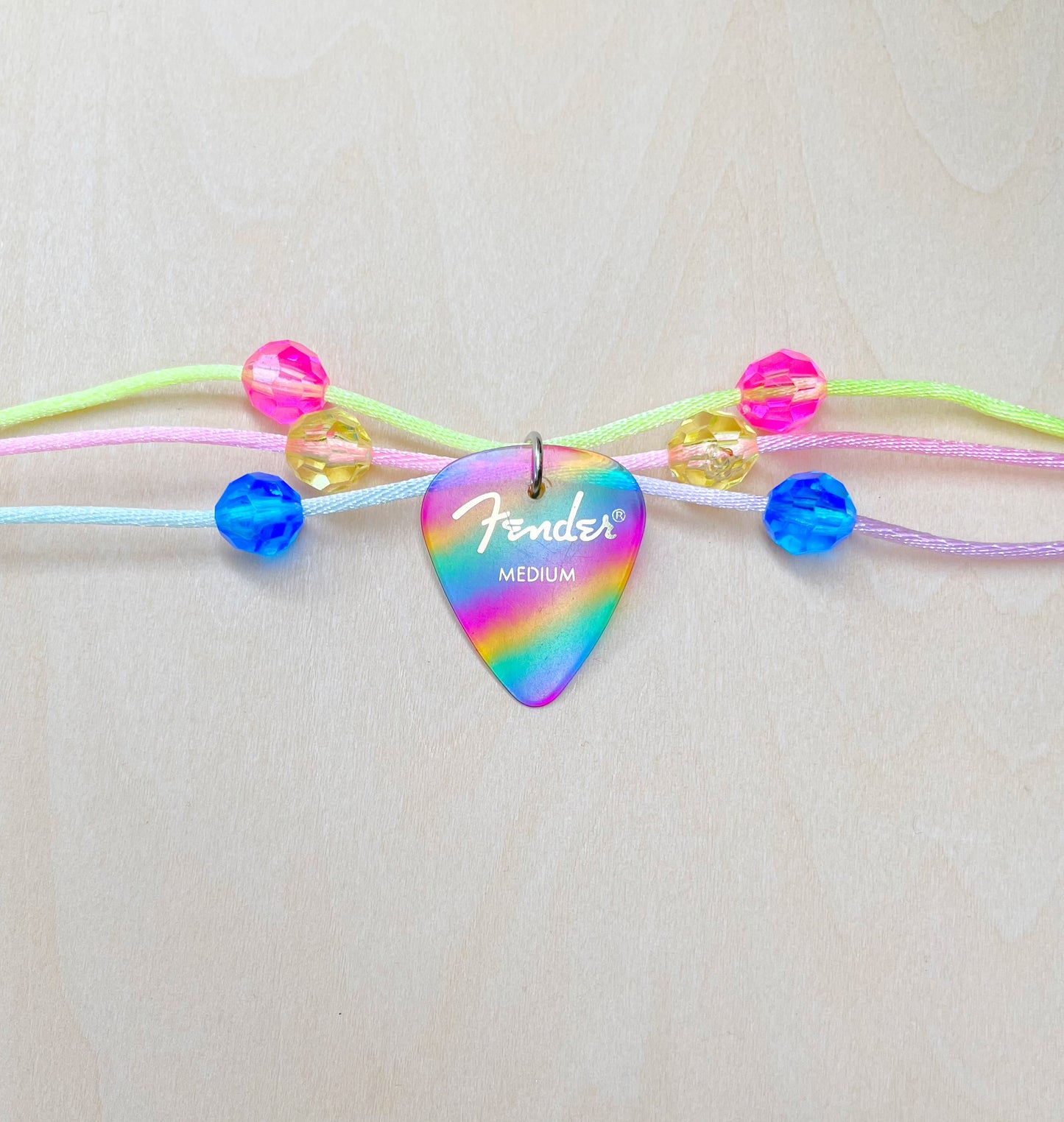 Rainbow Pick Necklace with Beads