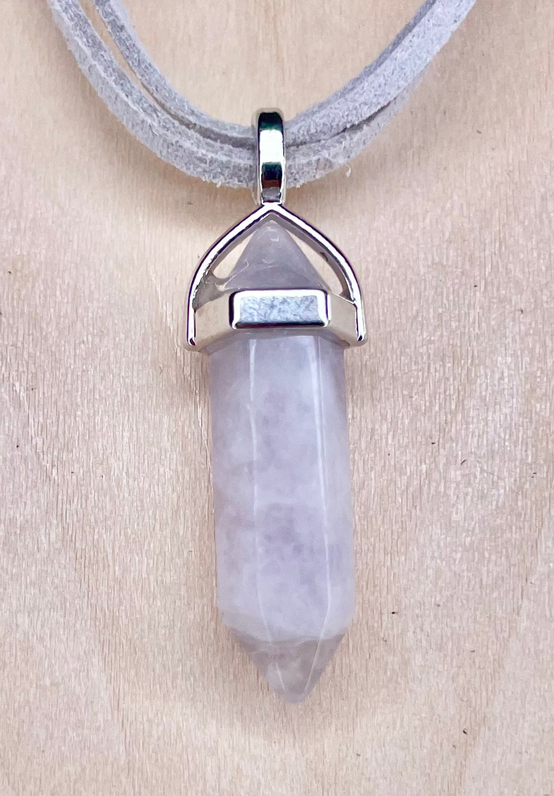 'Atlantis Vibes' Grey Resin Stone Necklace on Grey Faux Suede Cord
