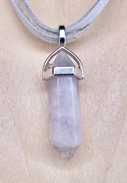 'Atlantis Vibes' Grey Resin Stone Necklace on Grey Faux Suede Cord
