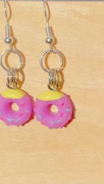Mini Purple Donuts Necklace and Earrings Set