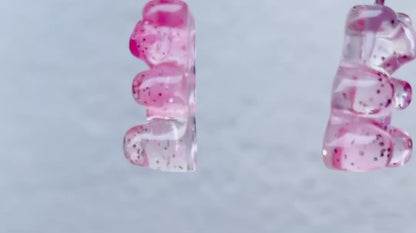 Pretty in Pink Sparkling Gummy Bear Earrings
