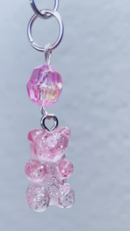 Pretty in Pink Sparkling Gummy Bear Earrings